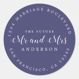 Chic Schrift Toekomst Meneer Mevrouw Trouw Retoura Ronde Sticker