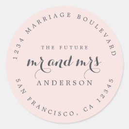 Chic Schrift Toekomst Meneer Mevrouw Trouw Retoura Ronde Sticker