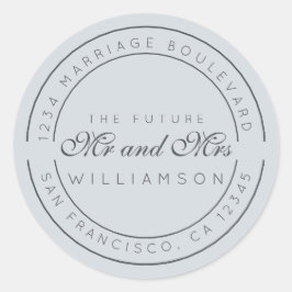 Chic Schrift Toekomst Meneer Mevrouw Trouw Retoura Ronde Sticker