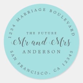 Chic Schrift Toekomst Meneer Mevrouw Trouw Retoura Ronde Sticker