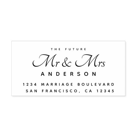 Chic Schrift Toekomst Meneer Mevrouw Trouw Retoura Rubberstempel (Afrduk)