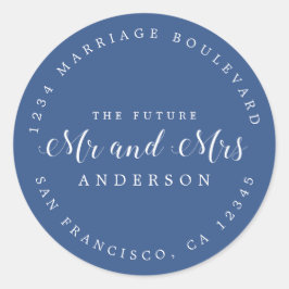 Chic Schrift Toekomstige Mijnheer Mevrouw Trouw Re Ronde Sticker