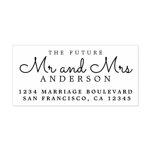 Chic Schrift Toekomstige Mijnheer Mevrouw Trouw Re Zelfinktende Stempel (Design)