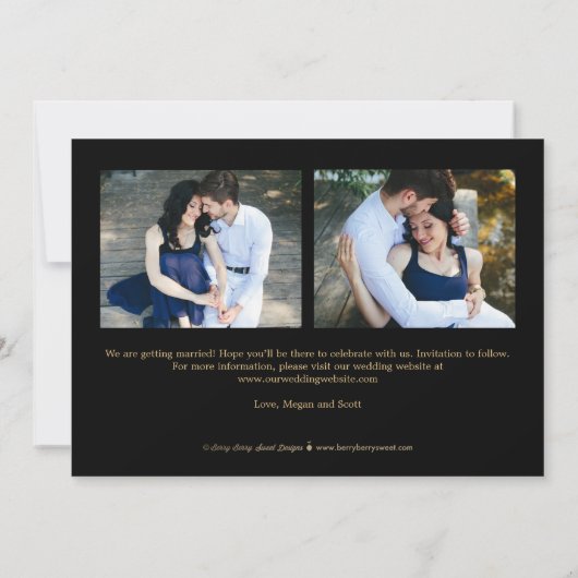 Chic-schrijfbare KLEUR slaat de datum Gold op Kaart (Achterkant)