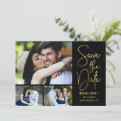 Chic Schrijven BEWERKBARE KLEUR Save The Date Kaar Feestdagenkaart (Staand voorkant)