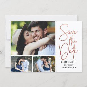 Chic Schrijven BEWERKBARE KLEUR Save The Date Kaar Feestdagenkaart