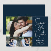 Chic Schrijven BEWERKBARE KLEUR Save The Date Kaar Feestdagenkaart (Voorkant / Achterkant)