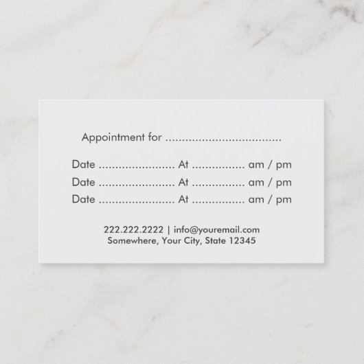 Chic Scissor Wood Stripes Hair Salon Appointment Afsprakenkaartje (Achterkant)