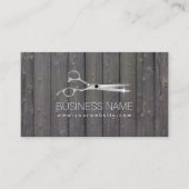 Chic Scissor Wood Stripes Hair Salon Appointment Afsprakenkaartje (Voorkant)