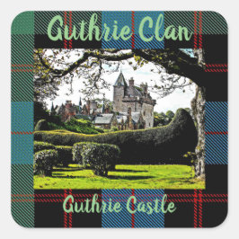 Chic Scottish Guthrie Clan, Castle Tartan Sticker