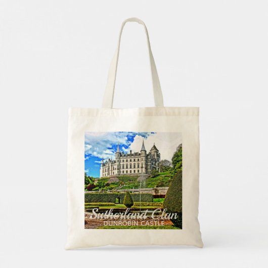 Chic Scottish Sutherland Clan's Dunrobin Castle Tote Bag (Achterkant)