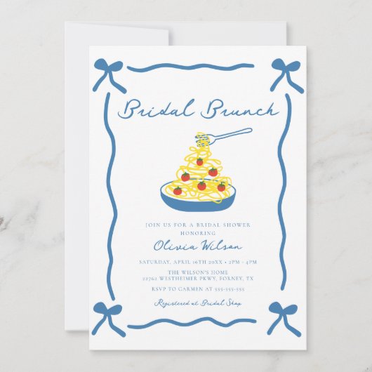 Chic Scribble Bow Italiaans Vrijgezellenfeest Kaart (Voorkant)