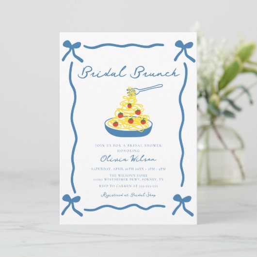 Chic Scribble Bow Italiaans Vrijgezellenfeest Kaart (Staand voorkant)