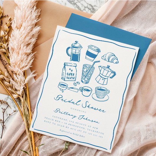 Chic Scribble Coffee Vrijgezellenfeest Kaart