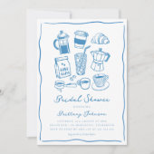 Chic Scribble Coffee Vrijgezellenfeest Kaart (Voorkant)