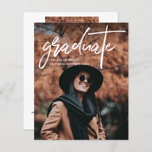 Chic Script 2 Aankondiging Afstuderen foto's (Voorkant / Achterkant)