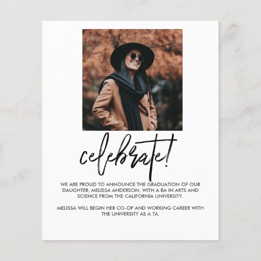 Chic Script 2 Aankondiging Afstuderen foto's (Achterkant)