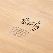 Chic Script 30ste verjaardagsfeestje Acryl Uitnodigingen (Laagn)
