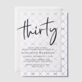 Chic Script 30ste verjaardagsfeestje Vellum Uitnodigingen (Offset (Uitnodiging))