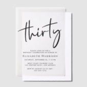 Chic Script 30ste verjaardagsfeestje Vellum Uitnodigingen (Offset)