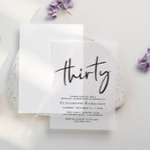 Chic Script 30ste verjaardagsfeestje Vellum Uitnodigingen