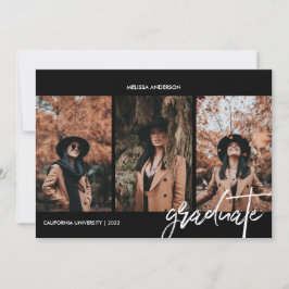 Chic Script 3 Foto Afstuderen Aankondiging