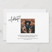 Chic Script 3 Foto Afstuderen Aankondiging (Achterkant)