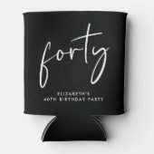 Chic Script 40ste verjaardagsfeestje Blikjeskoeler (Voorkant)