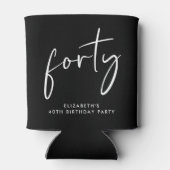 Chic Script 40ste verjaardagsfeestje Blikjeskoeler (Achterkant)