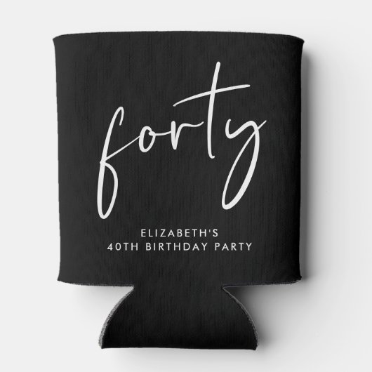 Chic Script 40ste verjaardagsfeestje Blikjeskoeler (Achterkant)