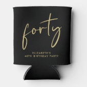 Chic Script 40ste verjaardagsfeestje Blikjeskoeler (Voorkant)