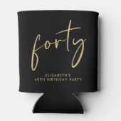 Chic Script 40ste verjaardagsfeestje Blikjeskoeler (Achterkant)