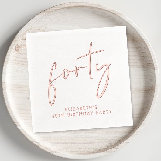 Chic Script 40ste verjaardagsfeestje Folie Servetten