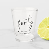 Chic Script 40ste verjaardagsfeestje Shot Glas (Voorkant)