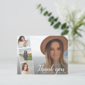 Chic Script 4 Foto Collage Afstuderen Hartelijk da Briefkaart (Staand voorkant)