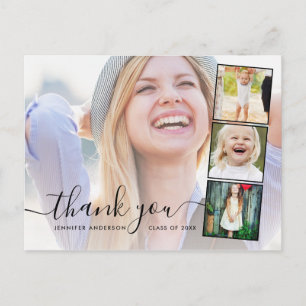 Chic Script 4 Foto Collage Afstuderen Hartelijk da Briefkaart