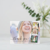 Chic Script 4 Foto Collage Afstuderen Hartelijk da Briefkaart (Staand voorkant)