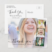 Chic Script 4 Foto Collage Afstuderen Hartelijk da Briefkaart (Voorkant / Achterkant)