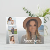 Chic Script 4 Foto Collage Afstuderen Hartelijk da Kaart (Staand voorkant)