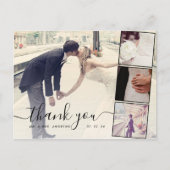 Chic Script 4 Foto's Collage Weddenschap Hartelijk Briefkaart (Voorkant)