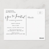 Chic Script 4 Photo Collage Afstuderen Uitnodigen Briefkaart (Achterkant)