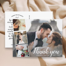 Chic Script 4 Photo Collage Wedding Hartelijk dank
