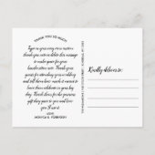 Chic Script 4 Photo Collage Wedding Hartelijk dank Briefkaart (Achterkant)