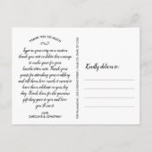 Chic Script 4 Photo Collage Wedding Hartelijk dank Briefkaart (Achterkant)