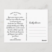 Chic Script 4 Photo Collage Wedding Hartelijk dank Briefkaart (Achterkant)