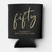 Chic Script 50ste verjaardagsfeestje Blikjeskoeler (Voorkant)