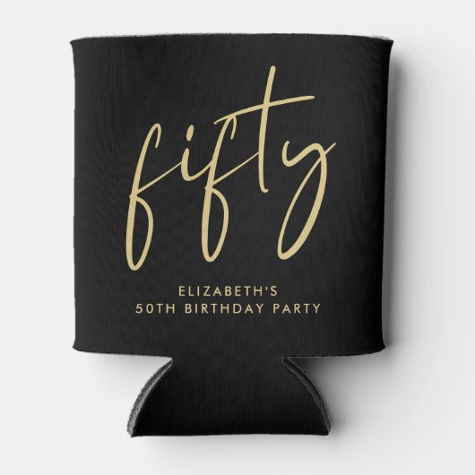 Chic Script 50ste verjaardagsfeestje Blikjeskoeler (Voorkant)