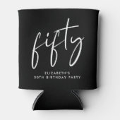 Chic Script 50ste verjaardagsfeestje Blikjeskoeler (Voorkant)