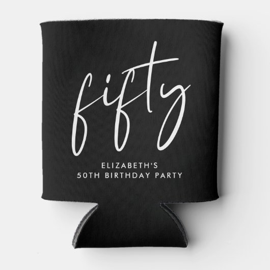 Chic Script 50ste verjaardagsfeestje Blikjeskoeler (Voorkant)
