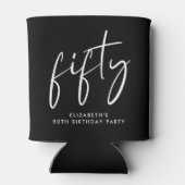 Chic Script 50ste verjaardagsfeestje Blikjeskoeler (Achterkant)